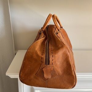 Vintage leather weekender bag